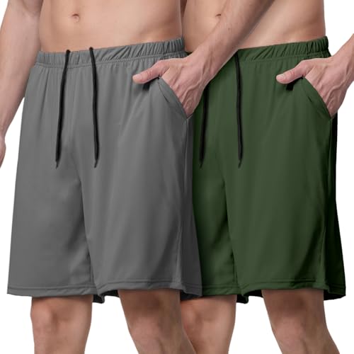 Mens Sleep Shorts Pajama Lounge Casual PJ Sleepwear Gym Shorts for Men 2 PACK Pajama Bottoms with Pockets Drawstring
