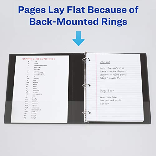 Image of Avery Standard View 3 Ring Binders, 1 inch Round Rings, 12 White Binders | For School, Home and Everyday Use, 12-Pack, Clear View Covers, Interior Storage Pockets, Lay-Flat Back-Mounted Rings