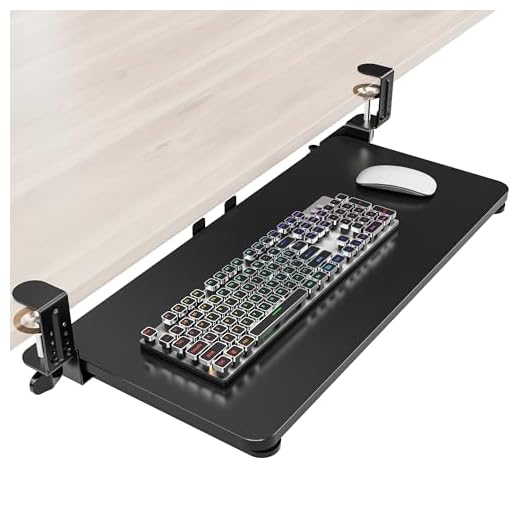 Zontera Ergonomic Keyboard Tray Under Desk, 25.6x11.8 Inch Board, Black