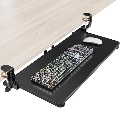Ergonomic Keyboard Tray Under Desk, Pull Out with Adjustable C-cl...