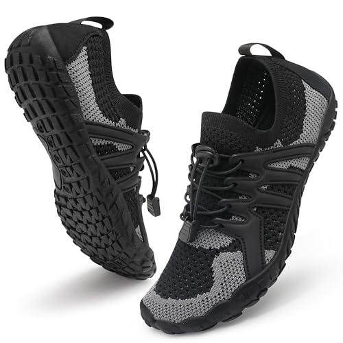 Stelle Water Shoes for Women Men, Quick-Dry Barefoot Aqua Shoes for Beach, Swim, Pool, Boating & Yoga, Lightweight Water Shoes for Adult (Black,7