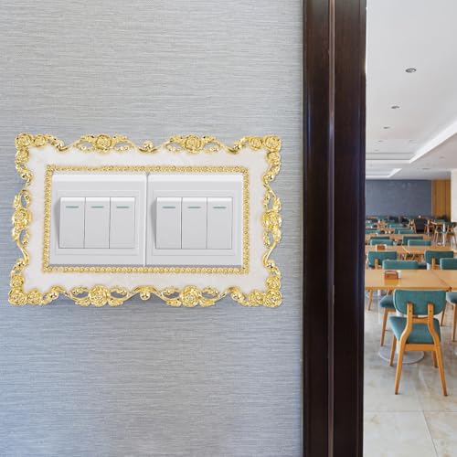 Cubierta de interruptor dorada de pared de plástico para protección de dormitorio infantil 2 uds 4