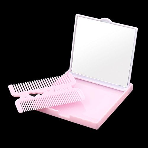 Ruilogod Plastic Women Rectangle Shaped Folding Mini Makeup Cosmetic Mirror Comb 2 in 1 (id: 0ee 602 32d 6c3 956 image 4