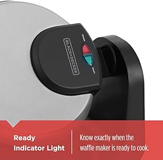 BLACK+DECKER Flip Waffle Maker, Silver, WM1404S, 4 Belgian Waffles