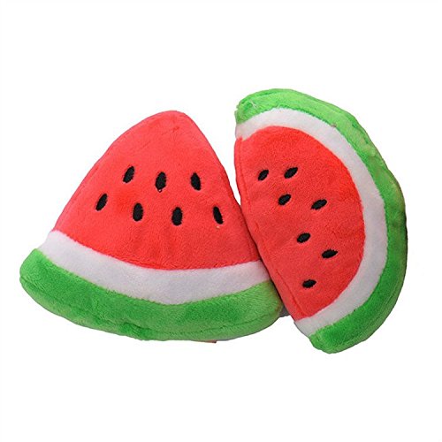 Midlee Smiley Wassermelone Hundespielzeug – Weicher Plüsch Mit Quietscher, Ideal Für Sommer & Picknick
