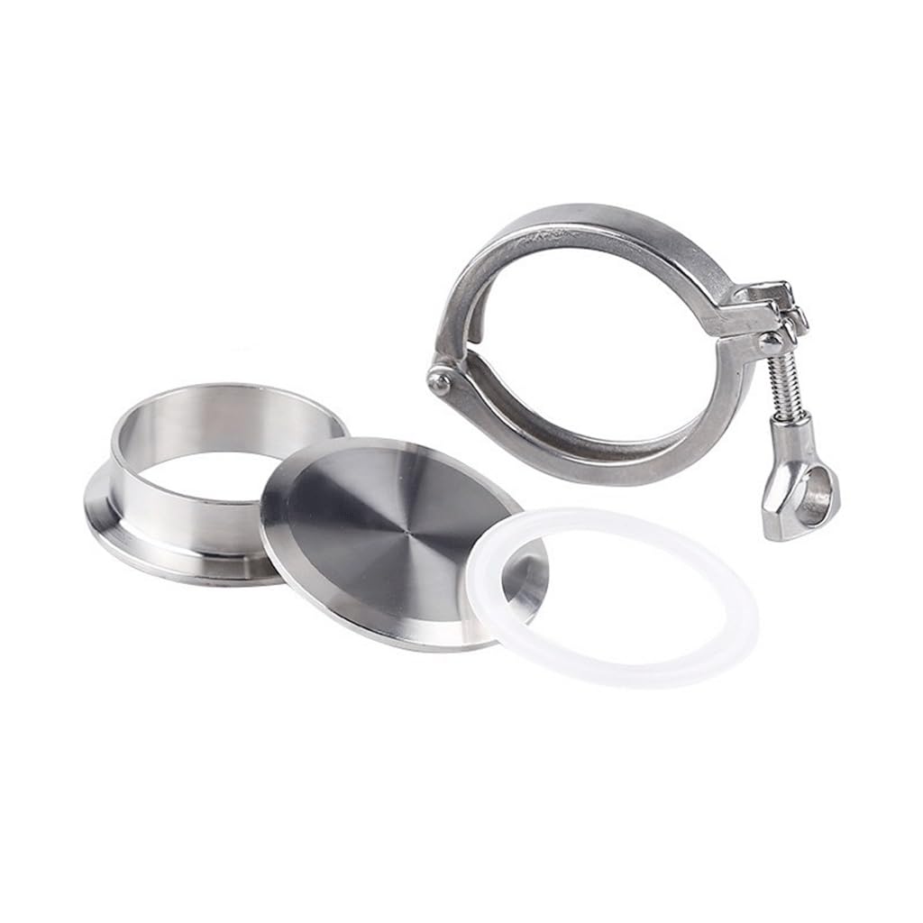 Raccordo a morsetto in acciaio inossidabile, Kit di raccordi a tre morsetti con morsetto a saldare tappo terminale in acciaio inossidabile Φ12.7-Φ219 4 pezzi(Φ108chuck 119)