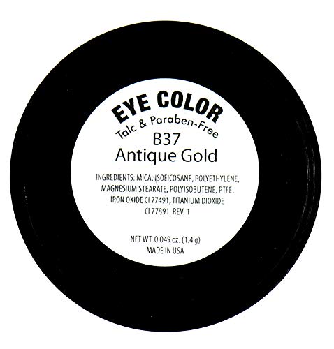 Pure Ziva Antique Gold Carmel Bronze Shimmer Pressed Powder Single Vegan Eyeshadow; Talc, Paraben & Cruelty Free