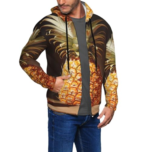 Sweat-shirt à capuche homme motif ananas idéal pour les sorties urbaines en automne