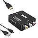 RCA auf HDMI Adapter AV auf HDMI Adapter, Scart auf HDMI Wii Adapter HDMI Supports 720/1080P with USB Ladekabel Protective Case, for Nintendo Xbox PS2 PS4 PS3 TV STB VHS VCR Kamera DVD