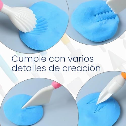 Miniatura 4 de Wolmik Juego De Herramientas De Modelado De 22 Piezas, Juego De Herramientas De Alfarería De Doble Cara Para Formar Masa De Modelar, Herramientas De Cerámica Para Fondant, Herramientas De Modelado