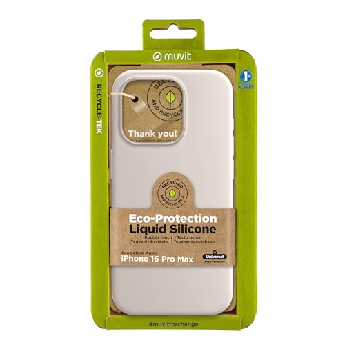 Coque iPhone 16 Pro Max anti-rayures Muvit en silicone souple couleur Nude