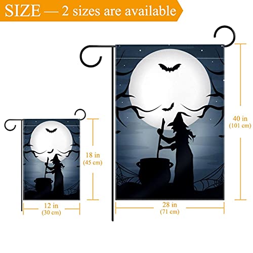 Drapeau de jardin Halloween sorcière sombre double face déco extérieure - 3