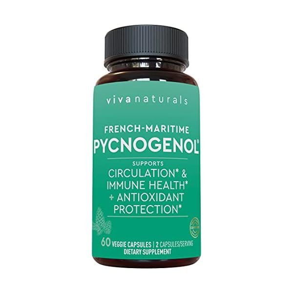 Pycnogenol-100mg-from-French-Maritime-Pine-Bark-Extract-Healthy-Blood-Circulation-Supplements-Powerful-Antioxidant-Protection-Joint-Support-and-Immune-Support-60-Veggie-Capsules Pycnogenol 100mg from French Maritime Pine Bark Extract Capsules - Healthy Blood Circulation Supplements, Antioxidant Protection, Joint Support and Immune Support - 60 Pycnogenol Supplements