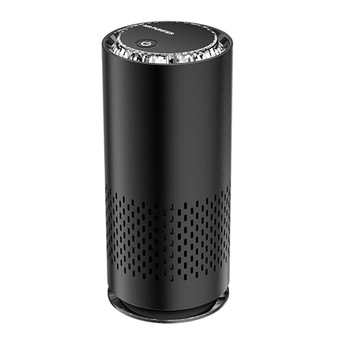 Portable Air Purifier for Car – Mini HEPA Filter & Ionizer, Removes Smoke, Dust, Odors & Pet Dander – Ideal for Travel, Office & Small Spaces (White)