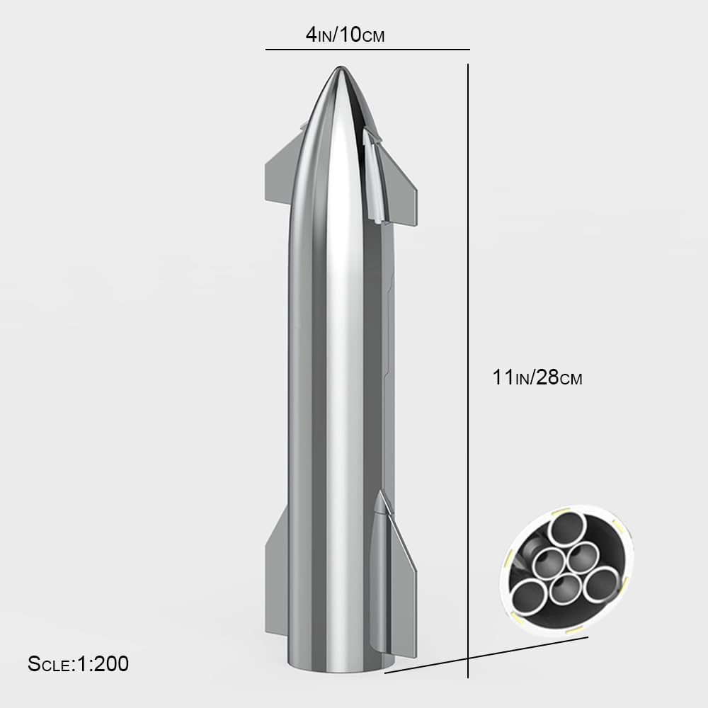 BiKiBao SpaceX Starship Rocket Model NASA Gifts - Dragon Spacecraft Heavy Falcon 9 Booster Launcher Desktop Ornament, Aerospace Collectible Ideal Gift for Space Lover Age 9 Year Old and Up - Image 2