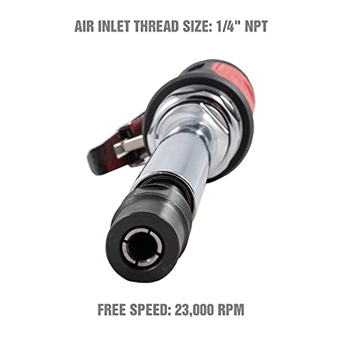 Oemtools 24408 1/4 Inch Extended Air Die Grinder, Straight Die Grinder For Surface Prep, Extended Grinder With 5 Inch Reach For Tight Spaces, Surface Tool #TOP3