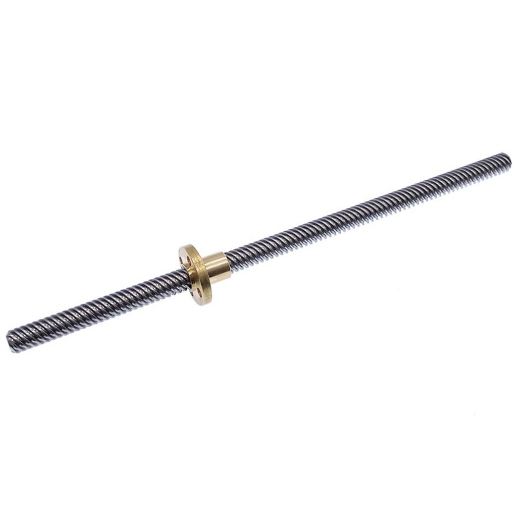 Vis à billes trapézoïdale de précision, Vis mère T8 en acier inoxydable, 500mm, pièces d'imprimante 3D, plomb, pas de 1 à 14mm, 1mm, 2mm, avec écrou(Lead 2mm)