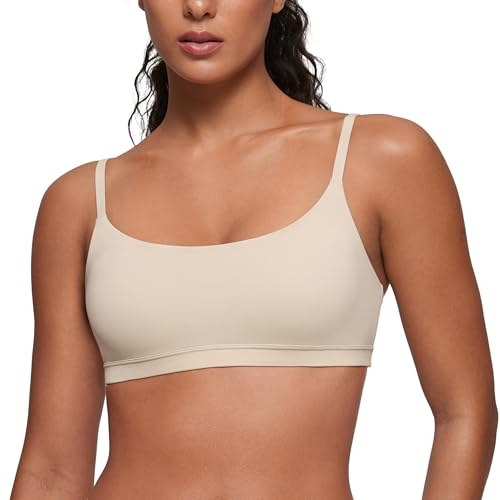 Image of CRZ YOGA Softhold Scoop Neck Bralette | Double Lined, Light Support, Non Padded, Wireless, Casual, Ultra-Soft, Adjustable Square Back, Everyday Bra for Women