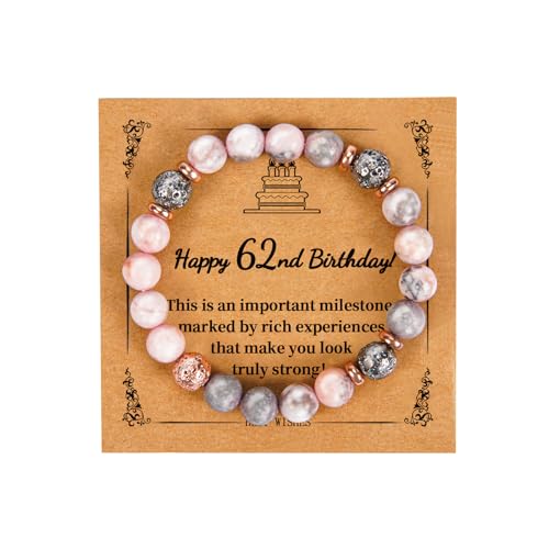 Birthday Gift for Her,Bracelets for Her,Natural Stone Bracelets for Daughters and Granddaughters.Handcrafted Elastic String Crystal Gem Beads.