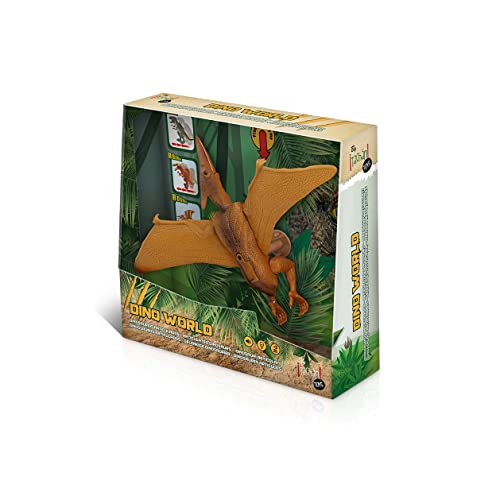Tachan Dinosaurio Pterodáctilo Articulado con Movimiento y Sonidos Realistas, Luces, Color Marrón