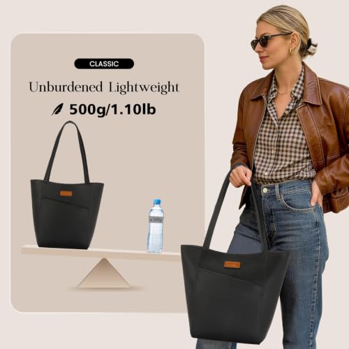 Image of Tote Bag for Women,Large Capacity Straw&Vegan Leather Tote Purses for Women,Shoulder Bags For Daily Travel Work Beach
