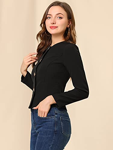 Allegra K Women's Blazers Casual Jackets Long Sleeve Button Down Cropped Blazer Work Office Business Jacket4
