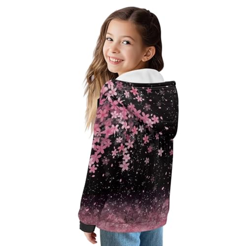 Suobstales Zip Up Hoodies for Girls Kids Long Sleeve Hooded Sweatshirts Fleece Warm Winter Sweater Coat with Kangaroo Pockets2