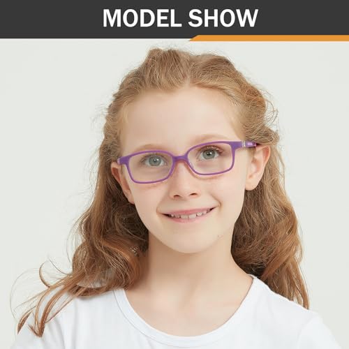 Image of Kids Blue Light Blocking Glasses Boys Girls 360 Hinges Spin Silicone Frame CR39 Lens Computer Gaming Eyewear