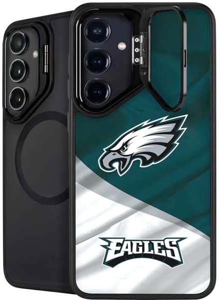 Skinit Kickstand Phone Case Compatible with Galaxy S25 - Officially Licensed NFL Philadelphia Eagles Retro Logo Design