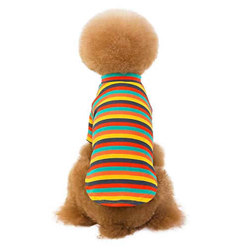 HOODDEAL Striped Dog Shirt - Cozy Casual Breathable Stretchy Puppy ...