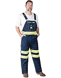 Liberty mens Hi-vis Bib overalls and coveralls workwear apparel, Db Yel-tape (Dy9), 42W x 32L US
