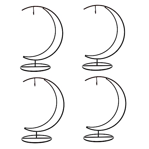 TOYANDONA 4pezzi Porta Vasi Sospeso in Ferro Stabile Forma Di Per Piantine e Bottiglie Decorative Supporto Da Tavolo Per Decorazioni Interno Ed Esterno Design Elegante Nero