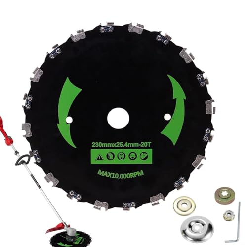 Pieza de corte de cepillo – Cortador de cepillo de metal 10000 RPM piezas de corte – Resistente al desgaste 9 pulgadas cortador de cepillo accesorios para paisaje
