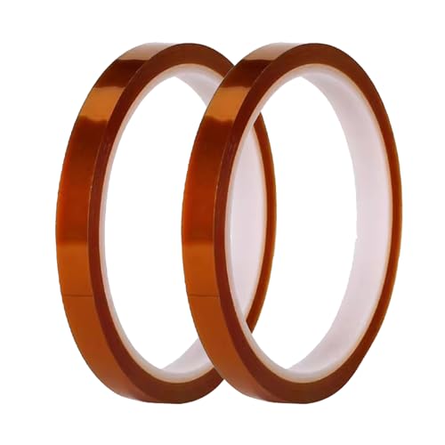 Image of High Temperature Tape Heat Resistant Adhesive Transfer Tape Heat Vinyl Thermal Sublimation Press Tape No Residue Electronics Soldering Circuit Board 10mm X 33m 108ft 2 Rolls