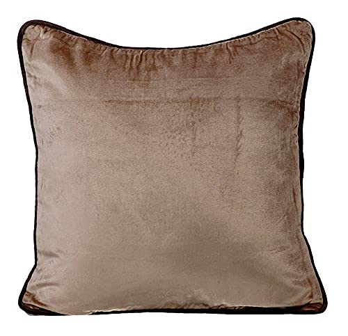 Fabric Mart Direct Decorative Pillow Cover, Beige European Sham Covers 26x26 inch (65x65 cm), Velvet Euro Sham Covers, Solid Color, Modern Euro Pillow Shams Easter - Creamy Browns โ image 1