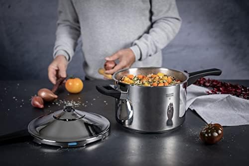 Kuhn Rikon Duromatic Inox Stainless Steel Pressure Cooker with Long Handle, 5 Litre / 22 cm