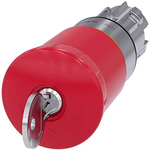Bouton poussoir arrêt d'urgence Siemens 3SU10501HM200AA0 champignon rouge 40mm