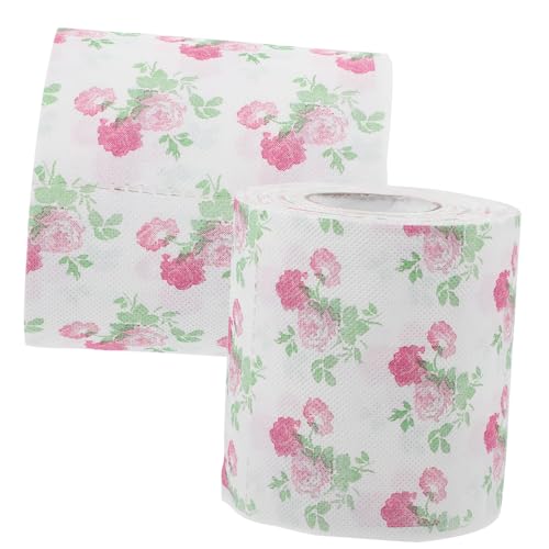 2Rolls Decorative Toilet Paper Pattern Disposable Toilet Paper Napkins Tissue for Bathroom and Kitchen Use Ideal for Parties and Everyday Decor
