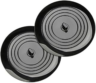 Mostfun 2 Pcs Drain Stoppers Silica Gel Kitchen Sink Plugs 6 Inches Universal Plug for Kitchens, Bathrooms and Laundries (Black)