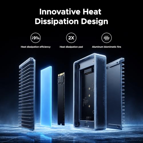 Image of UGREEN 80Gbps M.2 NVMe SSD Enclosure, Double-Sided Fin Heat Dissipation