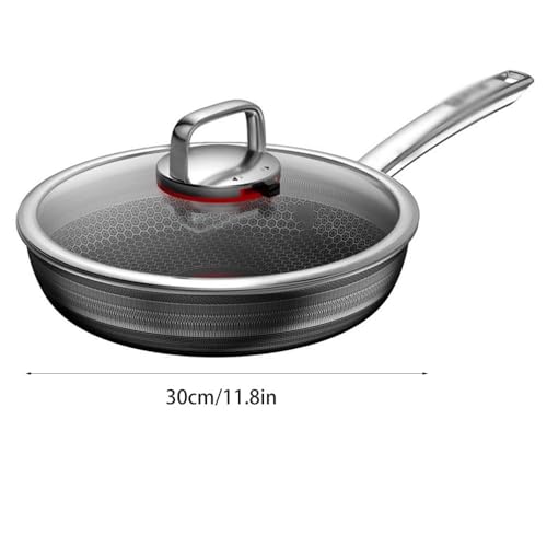 Wok antiadherente con tapa acero inoxidable 11.8in miniatura 7