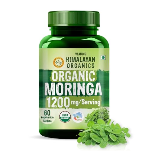 Image of Vlado's Himalayan Organics Organic Moringa Tablet with 1200mg Moringa Leaves Extract | Moringa Powder Tablets for Immunity, Digestion & Energy - 60 Tablets