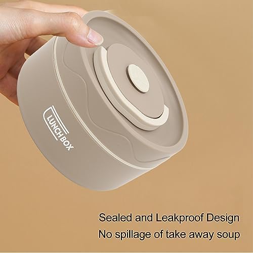 Miniatura 4 de TOPINCN Contenedor de almuerzo caliente de 14.9 fl oz, recipiente térmico de acero inoxidable, olla de cocción térmica portátil, caja de doble capa,