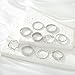 PLOMFOV Silver Rings for Women Set Stackable Knuckle Rings Thin Dainty Simple Band Silver Ring Trendy Thumb Stacking Ring Pack Size Silver 8