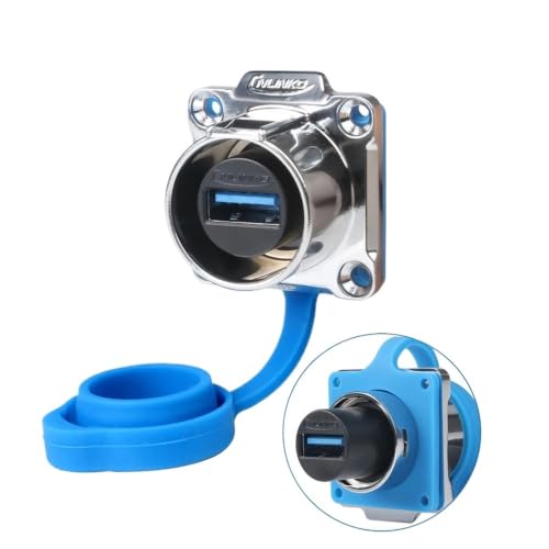 Conector USB 3.0 impermeable LP24 push lock con cable de 3m para transmision rapida 4