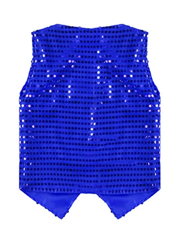 Loyan Kids Boys Girls Sleeveless V Neckline Button Closure Sequins Vest for Ballet Jazz Latin Stage Performance4