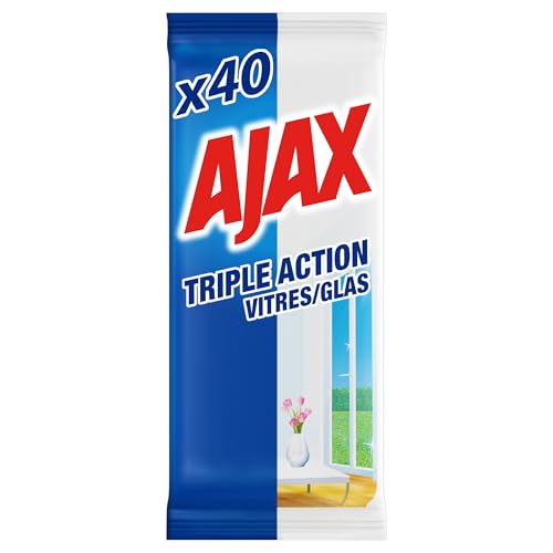Ajax Triple Action - Toallitas para cristal (40 piezas)
