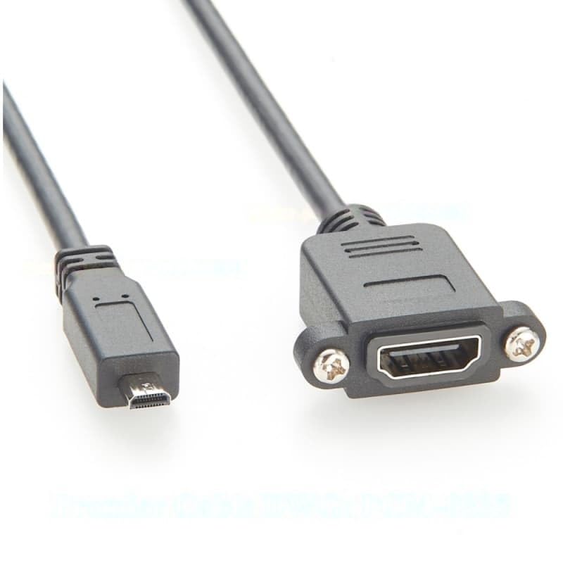 Screw-Mounted 1.4mm Female to Micro HD Male Extension Cable for high-Definition Multimedia interfaces, Supporting 4K@30Hz, Suitable for Cameras, TVs, Monitors, etc. (5 Pieces)