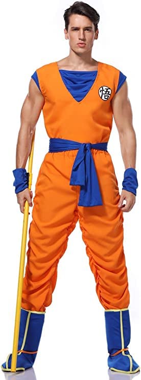 Disfraz de Goku de acción de dibujos animados para hombre, disfraz de Halloween, cosplay, talla XL