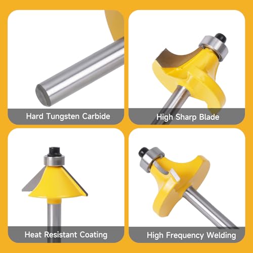 POPTOOL 24-Piece Tungsten Carbide Router Bit Set